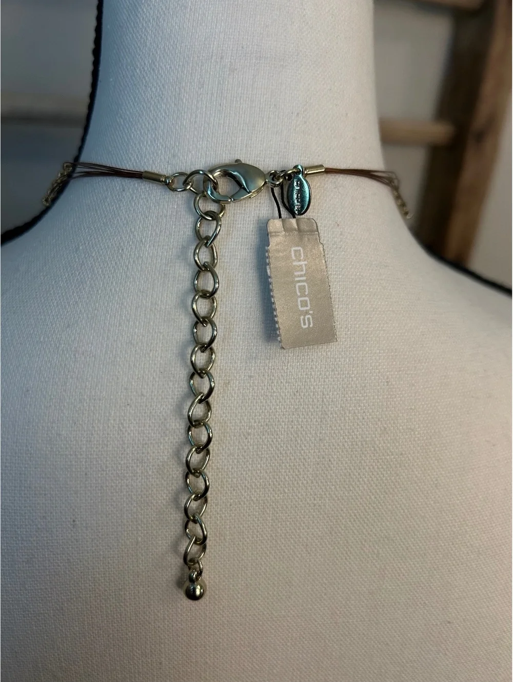 Chicos Multi-Strand Gold Tone Disc Necklace